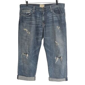 Current/Elliott The Boyfriend Distressed Cropped Jeans Size 30